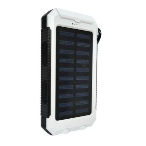 Portable Outdoor Solar Powered Waterproof Charger With Led Light And 20,000Mah Power Bank