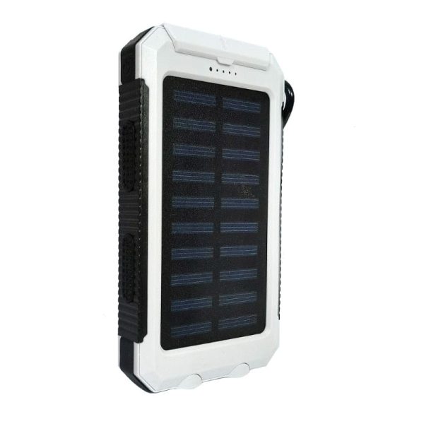 Portable Outdoor Solar Powered Waterproof Charger With Led Light And 20,000Mah Power Bank