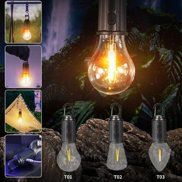 Tent Lamp Portable Led Light With Clip Hook, Hurricane Emergency Lantern Light Bulb, Outdoor Equipment For Camping, Hiking, Backpacking, Fishing, Outage