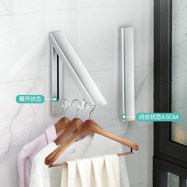 Retractable Clothes Rack, Wall-Mounted Aluminum Folding Clothes Drying Hanger