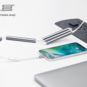 Auto-Folding Magnetic Charging Cable With Built-In Power Bank