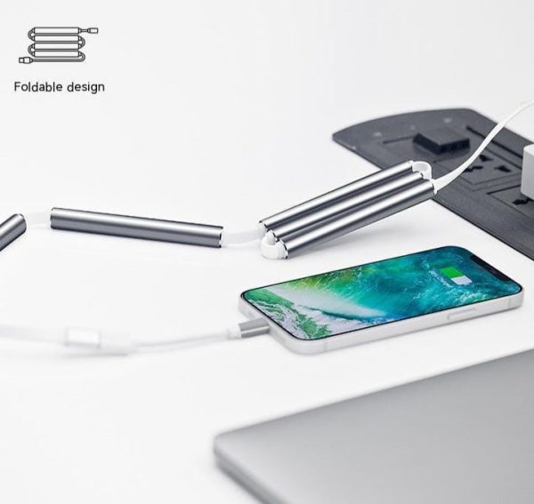 Auto-Folding Magnetic Charging Cable With Built-In Power Bank