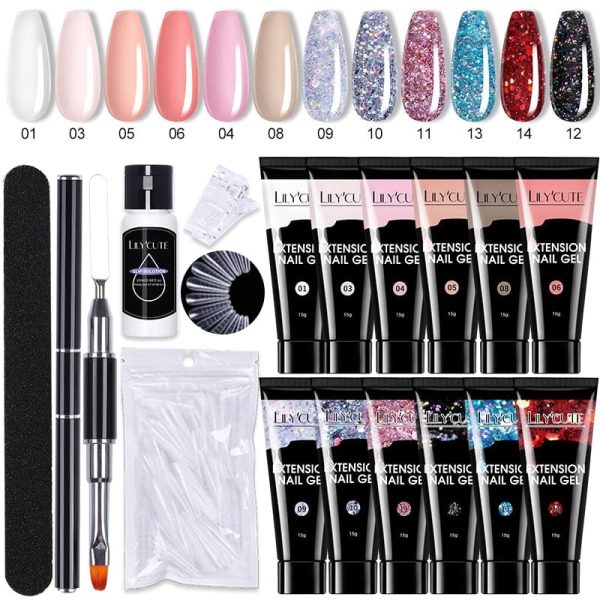 Blossom Gel French Elegance Nail Kit 15Ml Quick Extension Gel Set Soak Formula For Diy Manicures And Nail Art Perfection