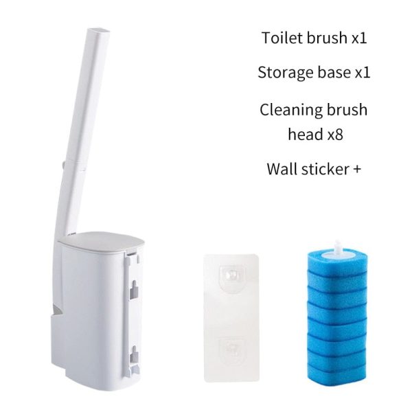 Disposable Toilet Brush Wall-Mounted Holder Cleaner Set