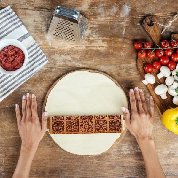 Wooden Embossing Cookie Rolling Pin