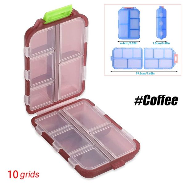 Portable Pill Organizer, Moisture-Proof Travel 12 Compartment Dispenser