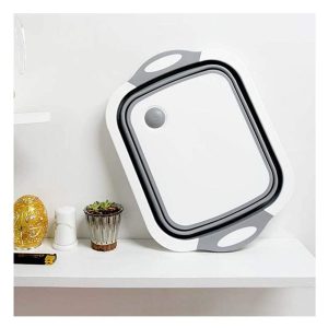 Collapsible Cutting Board, 3-In-1 Chopping Board With Drain Plug, Wash Basin, Dish Tub And Colander