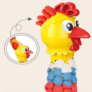 Colorful Feather Chicken Laying Plasticine Toy