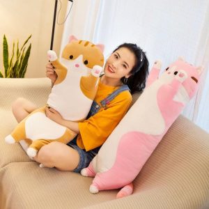 Cute Plush Long Stuffed Cat Pillow