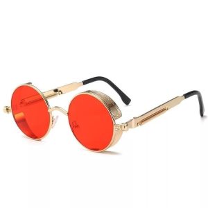 Retro Round Classic Gothic Steampunk Sunglasses (Uv400)
