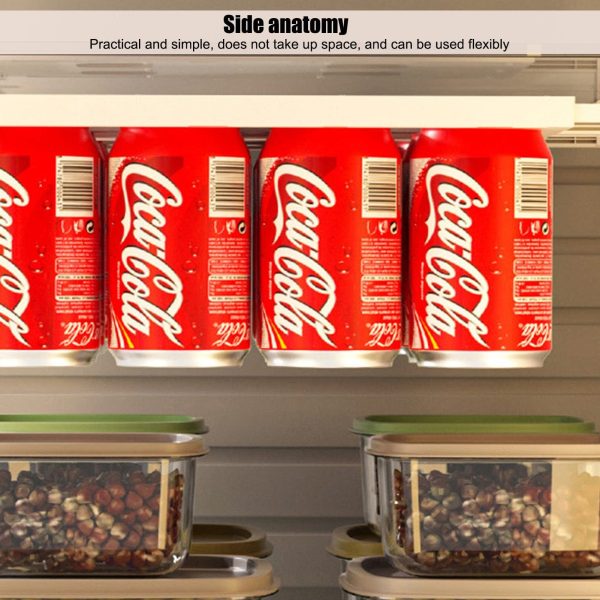 Double-Row Refrigerator Beverage Organizer For Pop, Beer And Soda Cans