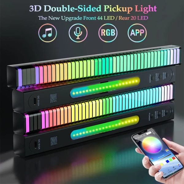 Dynamic Sync Rgb Ambience 3D Double-Sided Led Lights For Immersive Gaming, Car, And Tv Decor