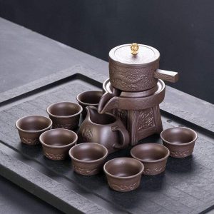 Exquisite Porcelain Stone Grinding Tea Set