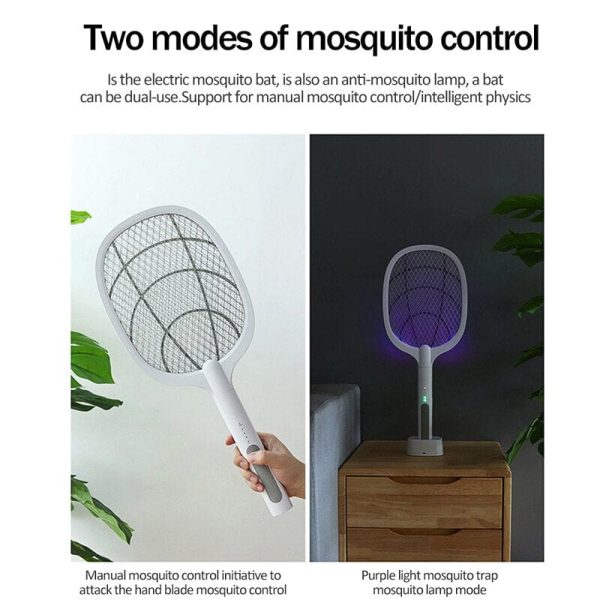 Electric 3,000 Volt Rechargeable Mosquito Bug Zapper Racket And Insect Swatter