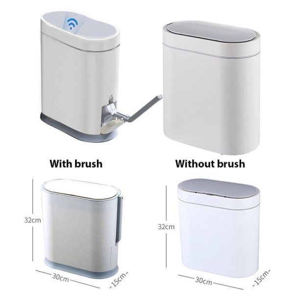 Touchless Motion Sensor Smart Trash Can With Toilet Brush