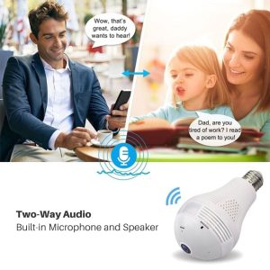Fisheye Mini Wi-Fi Panoramic Security Camera Light Bulb And Two-Way Audio