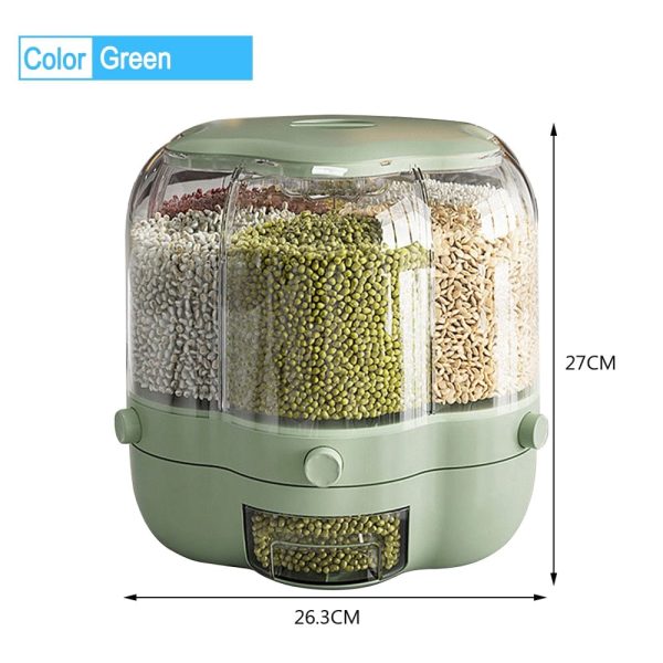 Rotatable Transparent Grain Seed Rice Cereal Dispenser