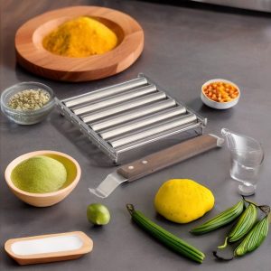 Stainless-Steel Grill Dog Roller, Bbq Sausage Grilling Roller Rack With Extra Long Wooden Detachable Handle