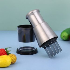 Food Chopper, Stainless-Steel Manual Hand Garlic, Onion, Nuts, Vegetable Chopper Dicer