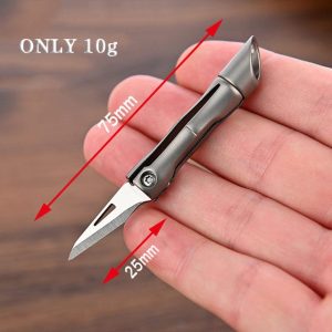 Itanium Alloy Mini Folding Keychain Knife