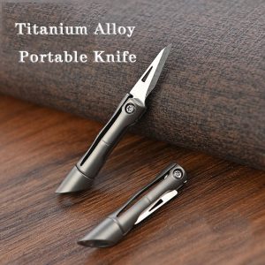 Itanium Alloy Mini Folding Keychain Knife