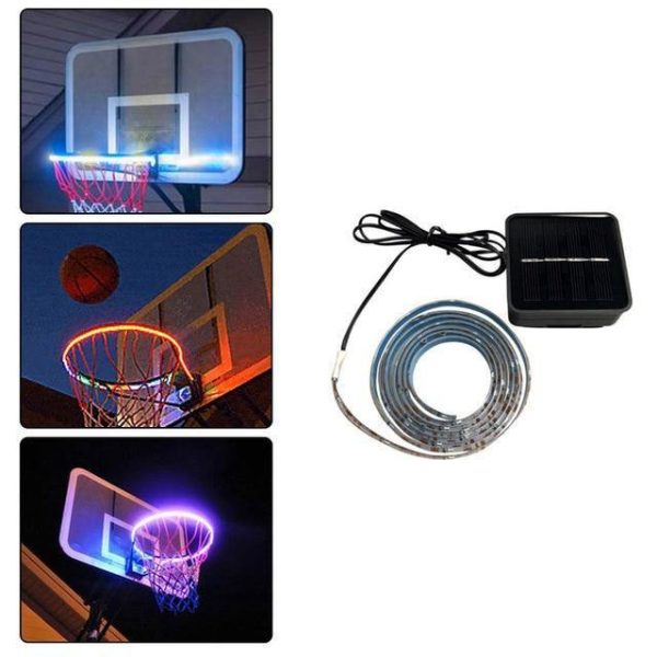 Led Basketball Hoop Light Solar Powered Color Changing Induction Lamp