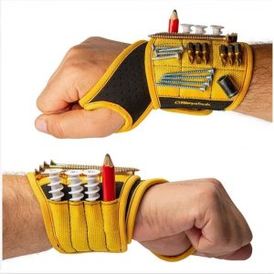Magnetic Tool Holder Wristband With Pockets