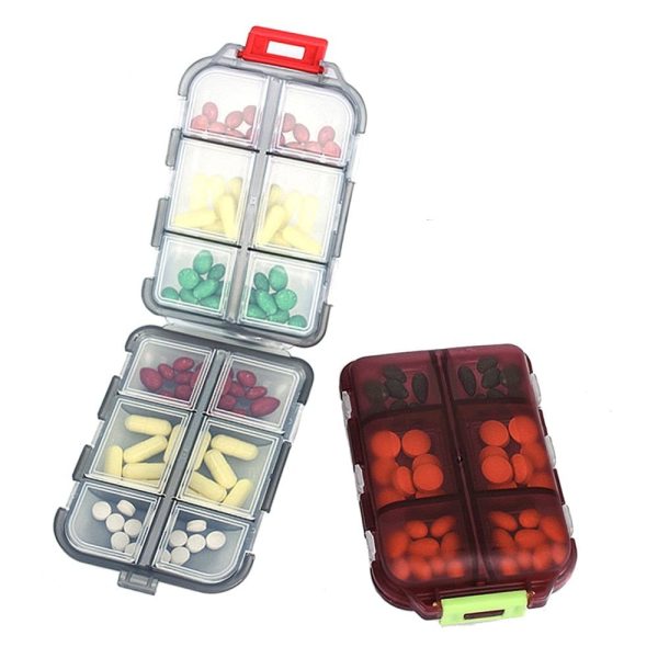 Portable Pill Organizer, Moisture-Proof Travel 12 Compartment Dispenser