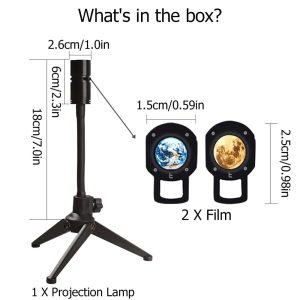 Moon And Earth Led Projector Lamp With 360° Rotatable Bracket