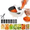 Multifunctional Vegetable Cutter Slicer With Rotatable Drain Basket
