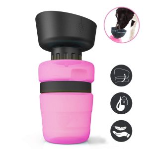 Pet Water Bottle For Dogs With Leakproof Built-In Foldable Bowl, Bpa-
