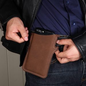 Retro Leather Belt Phone Holster