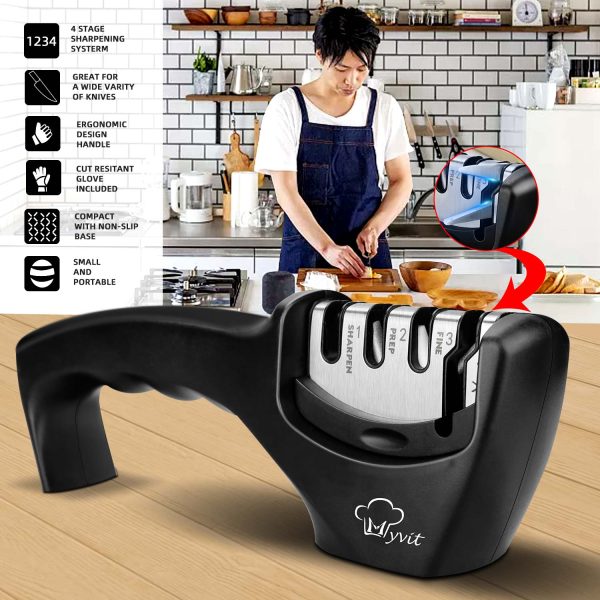 Professional 4 Stage Knife & Scissor Sharpener