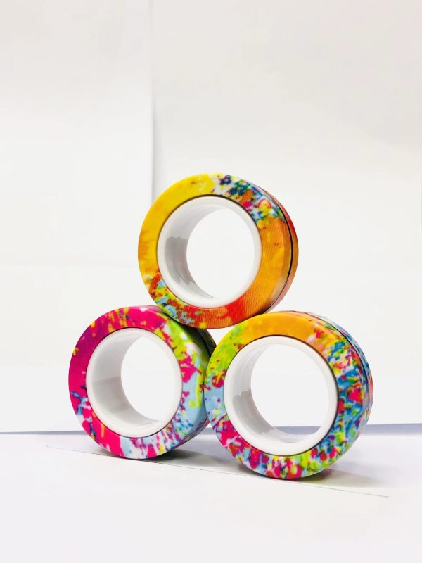 3 Pcs Finger Magnetic Rings Fidget Toys, Colorful Magnet Rings For Stress , Adhd, Autism, Anxiety