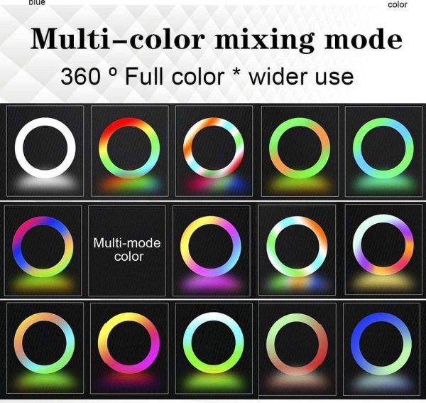 Remote Controlled 10-Inch Multi-Color Led Selfie Ring Light With Stand