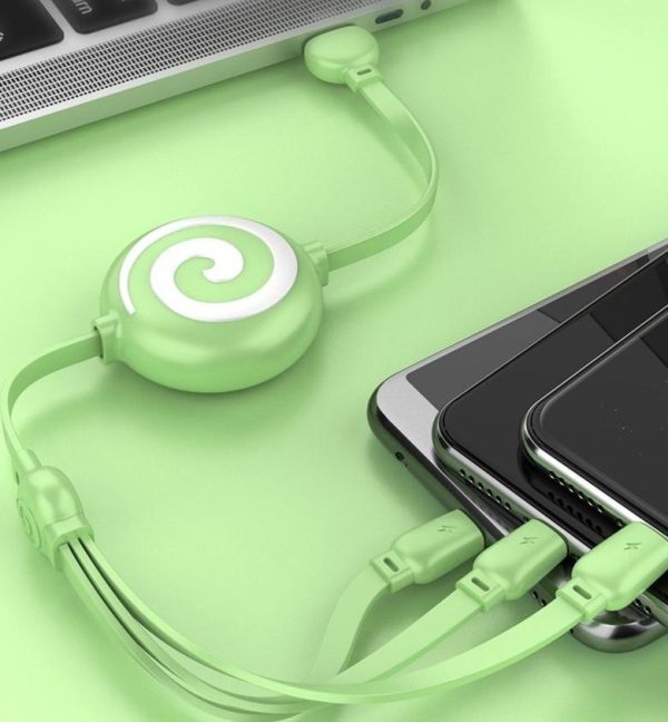 Retractable Fast Charge 3 In 1 Charging Cable