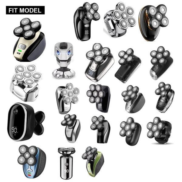 Silver Electric Shaver With 6 Blades Replacement Head