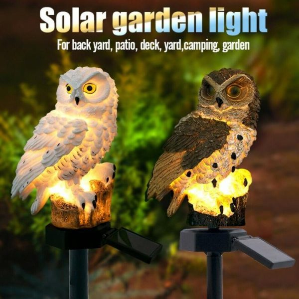 Solar Powered Outdoor Owl Lamp