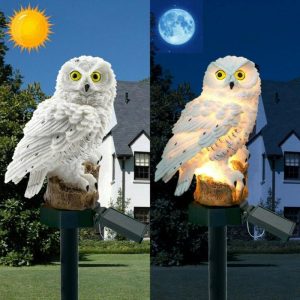 Solar Powered Outdoor Owl Lamp