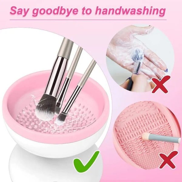 Electric Makeup Brush Cleaner Machine, Portable Automatic Usb Cosmetic Brushes Cleaner For All Size Beauty Makeup Brush Set, Liquid Foundation, Contour, Eyeshadow, Blush Brush