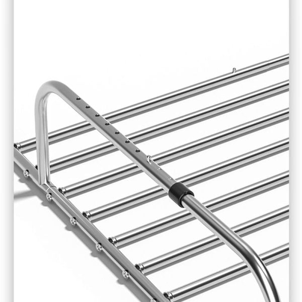Stainless-Steel Adjustable Clothes Drying Rack And Shelf For Balcony Railings