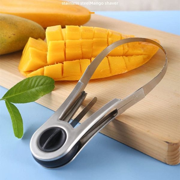 Stainless-Steel Multifunctional Fruit Splitter Corer Dicer, Dual Head Mango Slicer