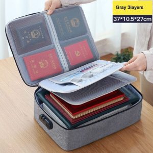 Multifunction Document Travel Bag With Built-In Combination Lock