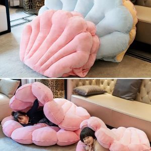 Wearable Princess Seashell Plush Pillow, Giant Clamshell Sleeping Bag, Clam Shell Shaped Garden Chair Decorative Cushion, For Couch, Bed, Living Room, Home Office Decor