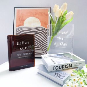 Book Vase For Flowers, Aesthetic Room Decor, Artistic And Cultural Flavor Decorative Acrylic Vase, Unique Home, Bedroom, Office Accent, A Book About Flowers