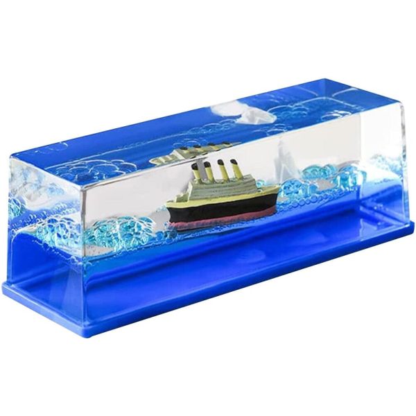 Unsinkable Nautical Cruise Model Liquid Wave Decoration