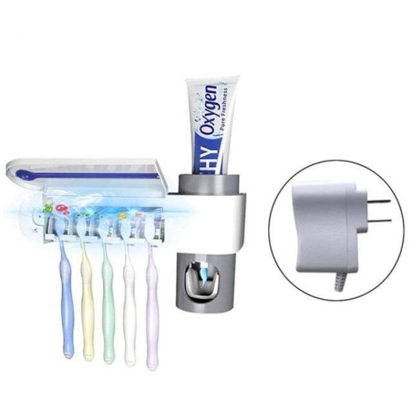 Wall Mounted Toothbrush Holder With Uv Light Sanitizer