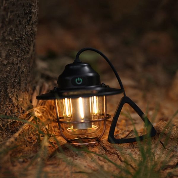 Vintage Outdoor Camping Lantern, Usb Rechargeable Tent Illuminator Light
