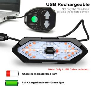 Usb Rechargeable Wireless Bike Turn Led Signal Light With Remote Control