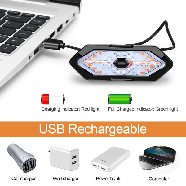 Usb Rechargeable Wireless Bike Turn Led Signal Light With Remote Control